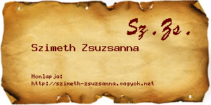 Szimeth Zsuzsanna névjegykártya